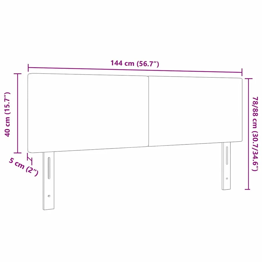 Tête de lit LED Vert gris 144 cm Tissu en velours côtelé - 10