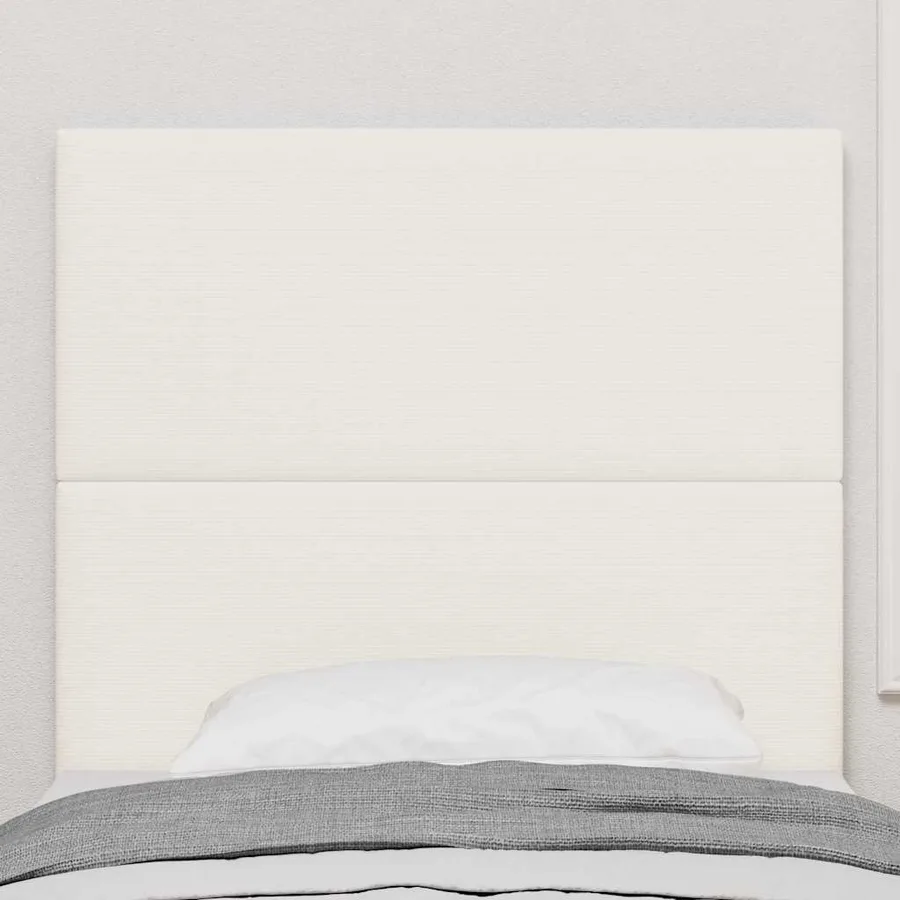 Tête de lit Crème 90 cm Tissu en velours côtelé - 3
