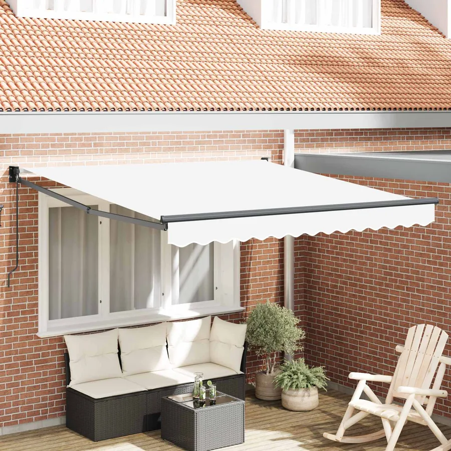 Auvent rétractable Blanc 300 x 250 x 165 cm