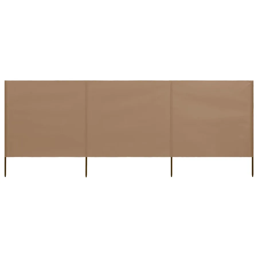 Paravent 3 panneaux Tissu 400 x 160 cm Taupe