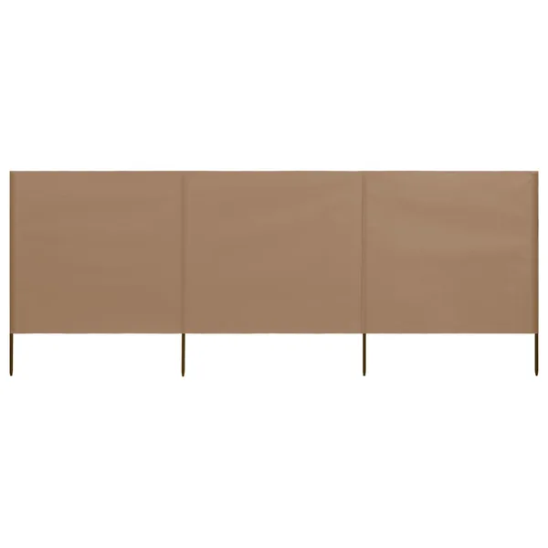 Paravent 3 panneaux Tissu 400 x 160 cm Taupe
