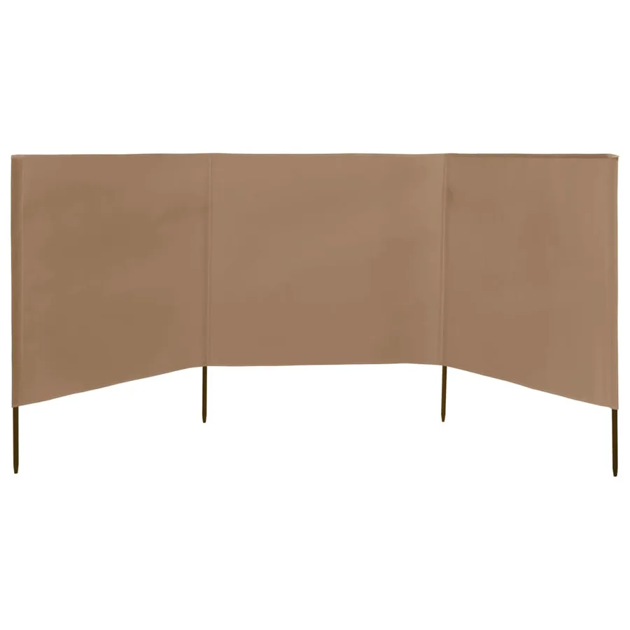 Paravent 3 panneaux Tissu 400 x 160 cm Taupe - 3