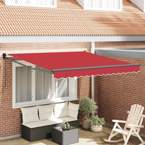 Auvent rétractable Rouge 350 x 250 cm