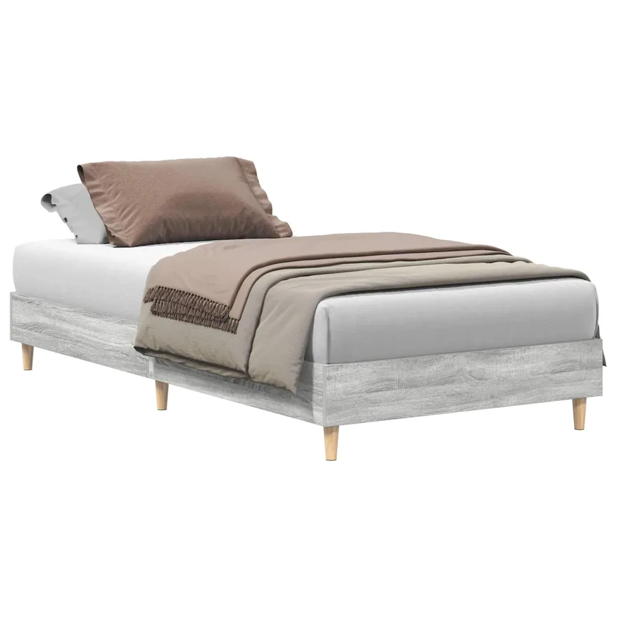 Cadre de lit Gris Sonoma 203 x 93 x 25 cm Bois d'ingénierie - 2