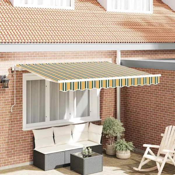 Auvent Rétractable Vert 250 x 200 cm tissu