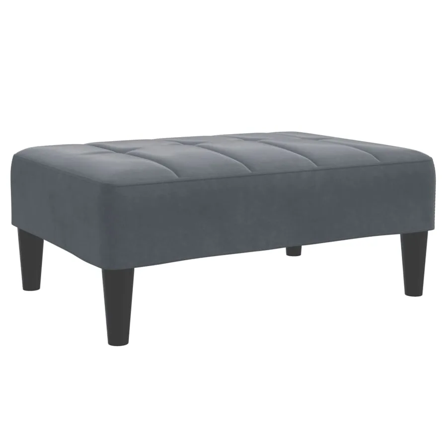 Repose-pied gris foncé 77x55x31 cm velours - 2