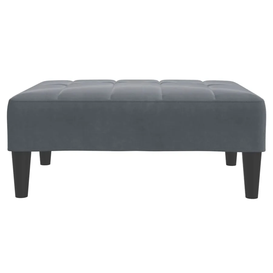 Repose-pied gris foncé 77x55x31 cm velours - 4