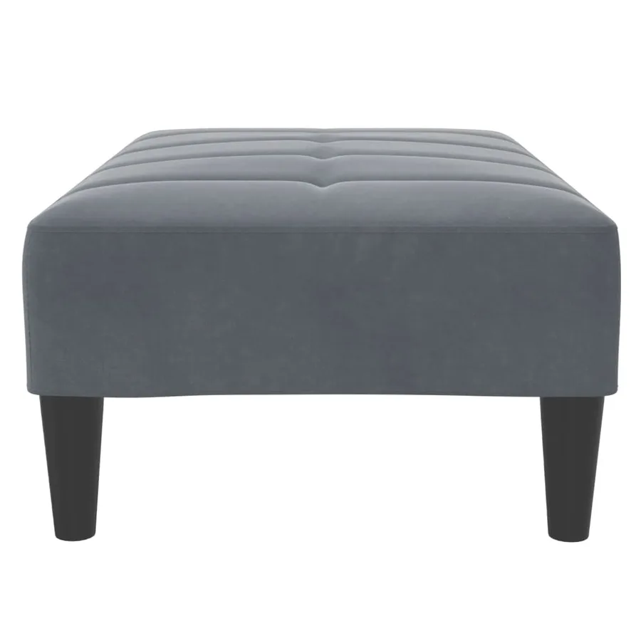 Repose-pied gris foncé 77x55x31 cm velours - 5