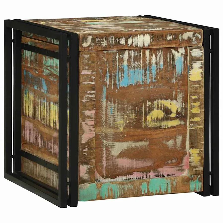 Boîte de rangement 50 x 50 x 50 cm Bois Recyclé Solide - 4