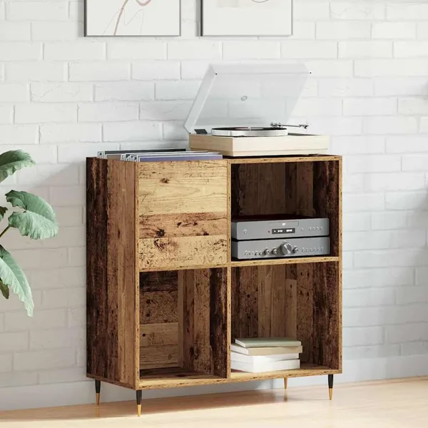 Meuble à vinyles Bois ancien 85 x 38 x 89 cm Bois d'ingénierie