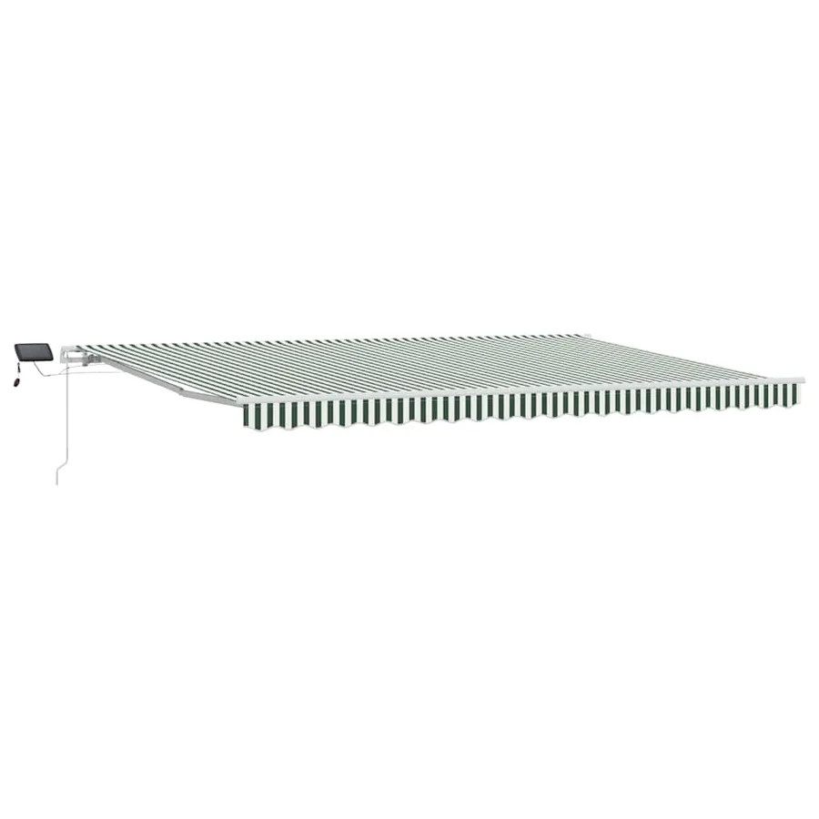 Auvent rétractable Vert et blanc 500 × 300 cm - 2