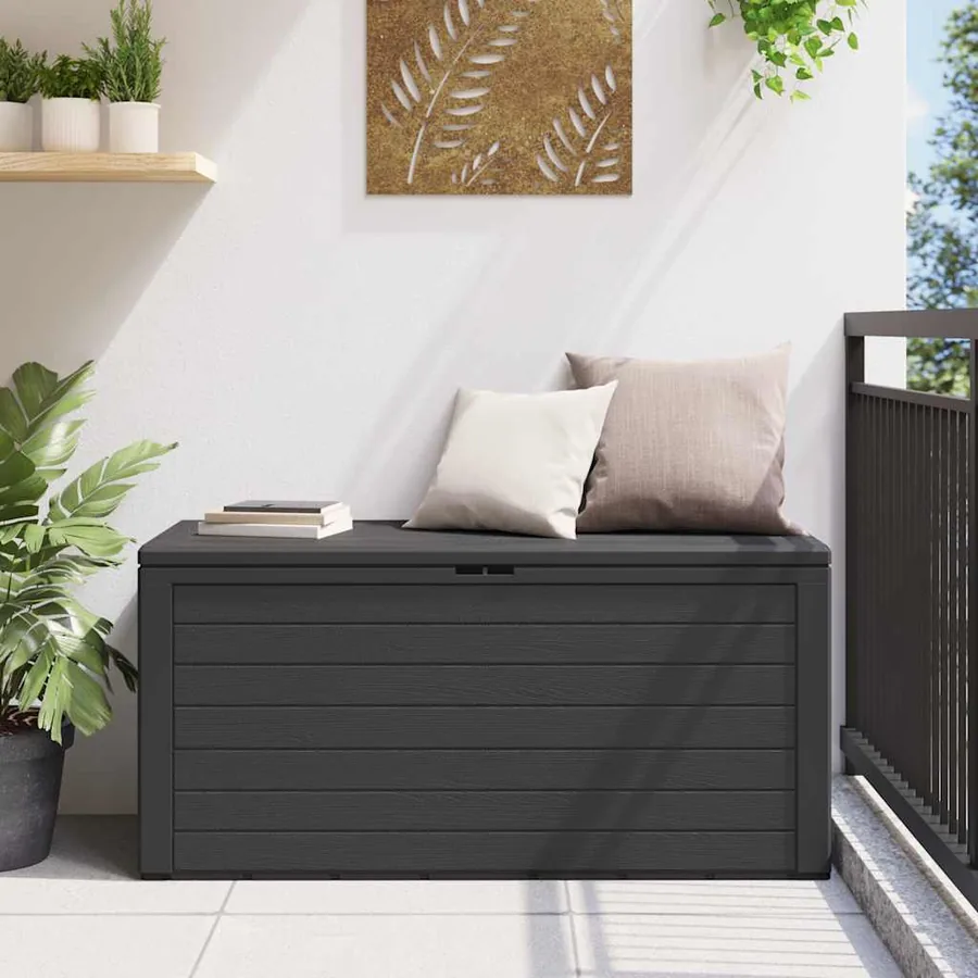 Boîte de rangement de jardin Anthracite 116x44x55 cm