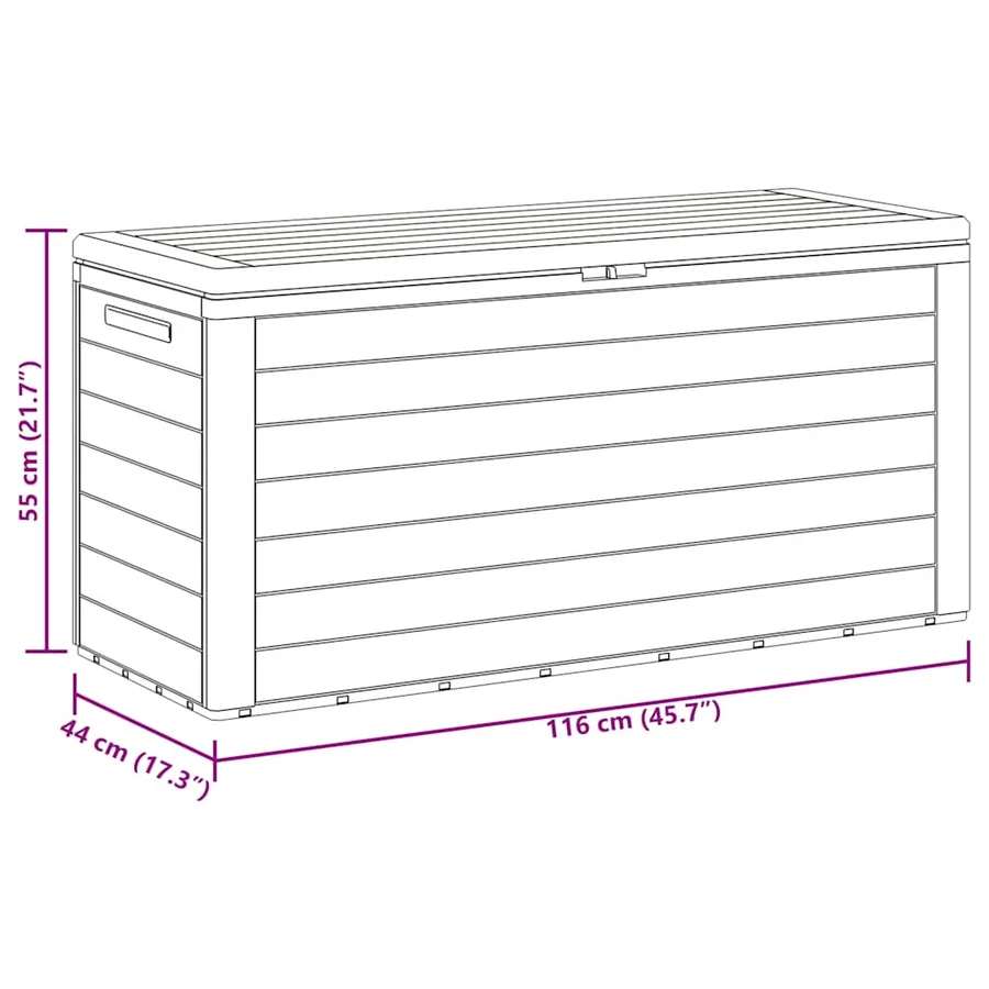 Boîte de rangement de jardin Anthracite 116x44x55 cm - 8