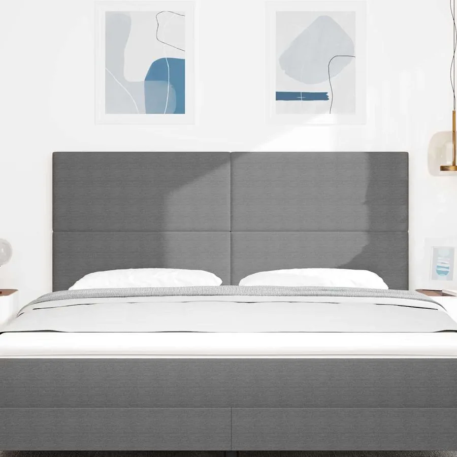 Tête de lit Gris clair 180 cm Tissu en velours côtelé - 3