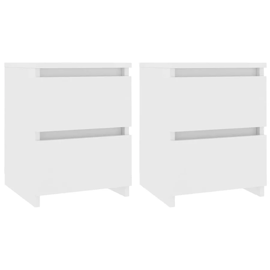 Tables de chevet 2 pcs Blanc 30x30x40 cm Bois d'ingénierie - 2