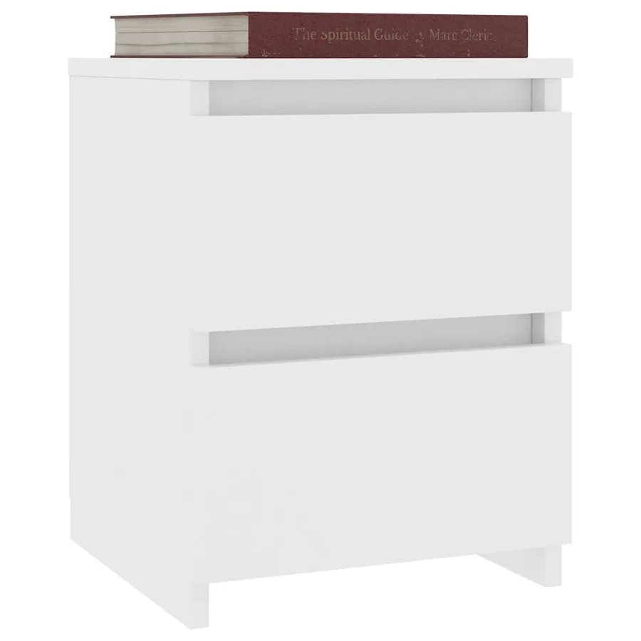 Tables de chevet 2 pcs Blanc 30x30x40 cm Bois d'ingénierie - 3