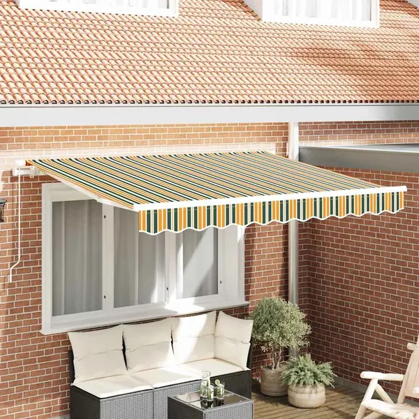 Toile de rechange pour auvent Vert et jaune 3 x 2 m Polyester