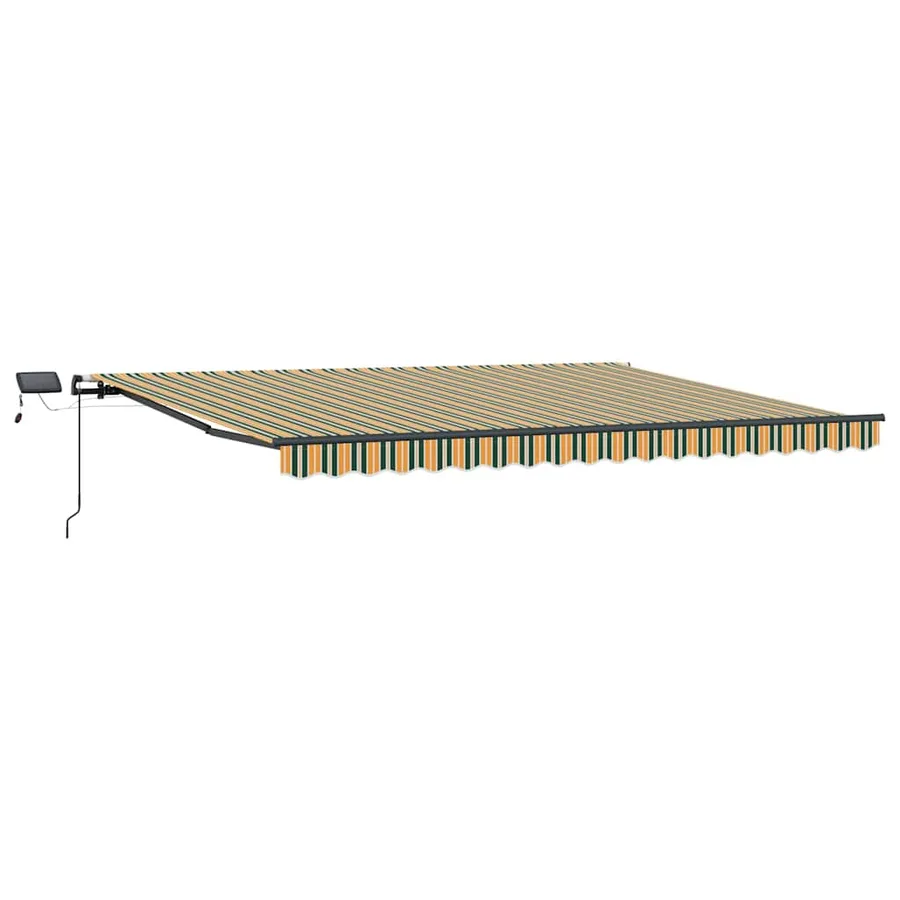 Auvent rétractable Vert et jaune 400 × 300 cm - 2