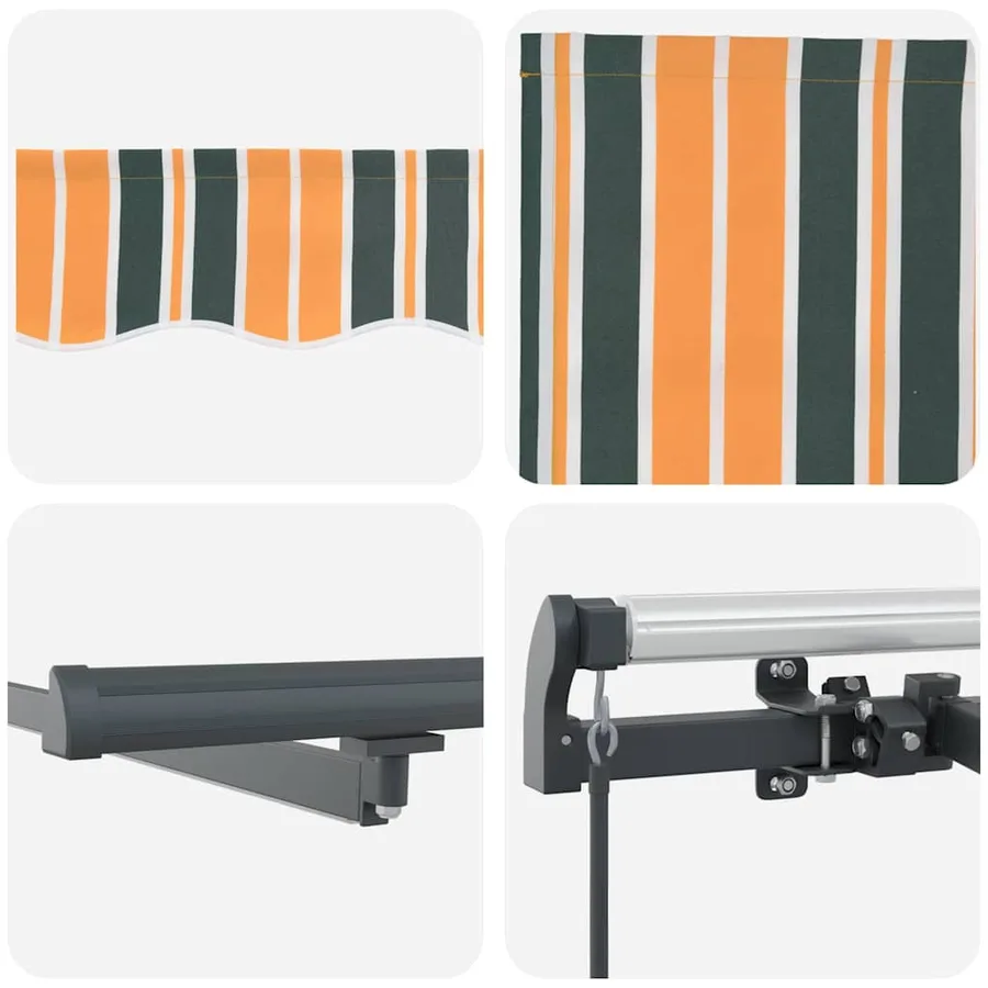 Auvent rétractable Vert et jaune 400 × 300 cm - 8