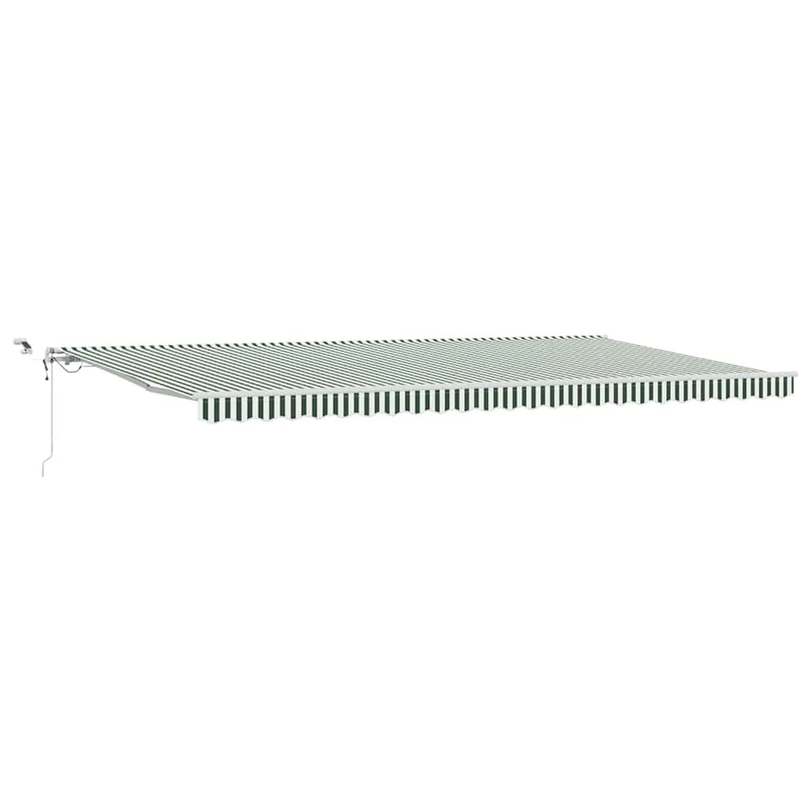 Auvent rétractable Vert et blanc 600 × 350 cm Polyester - 2