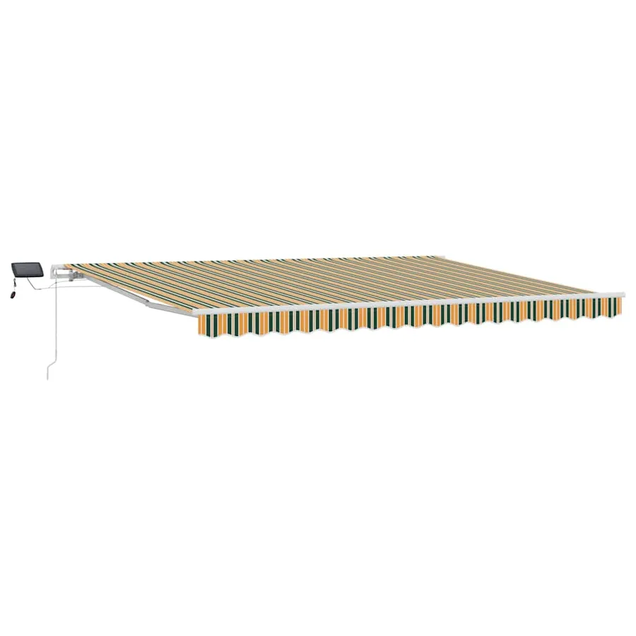 Auvent rétractable Vert et jaune 450 × 350 cm - 2