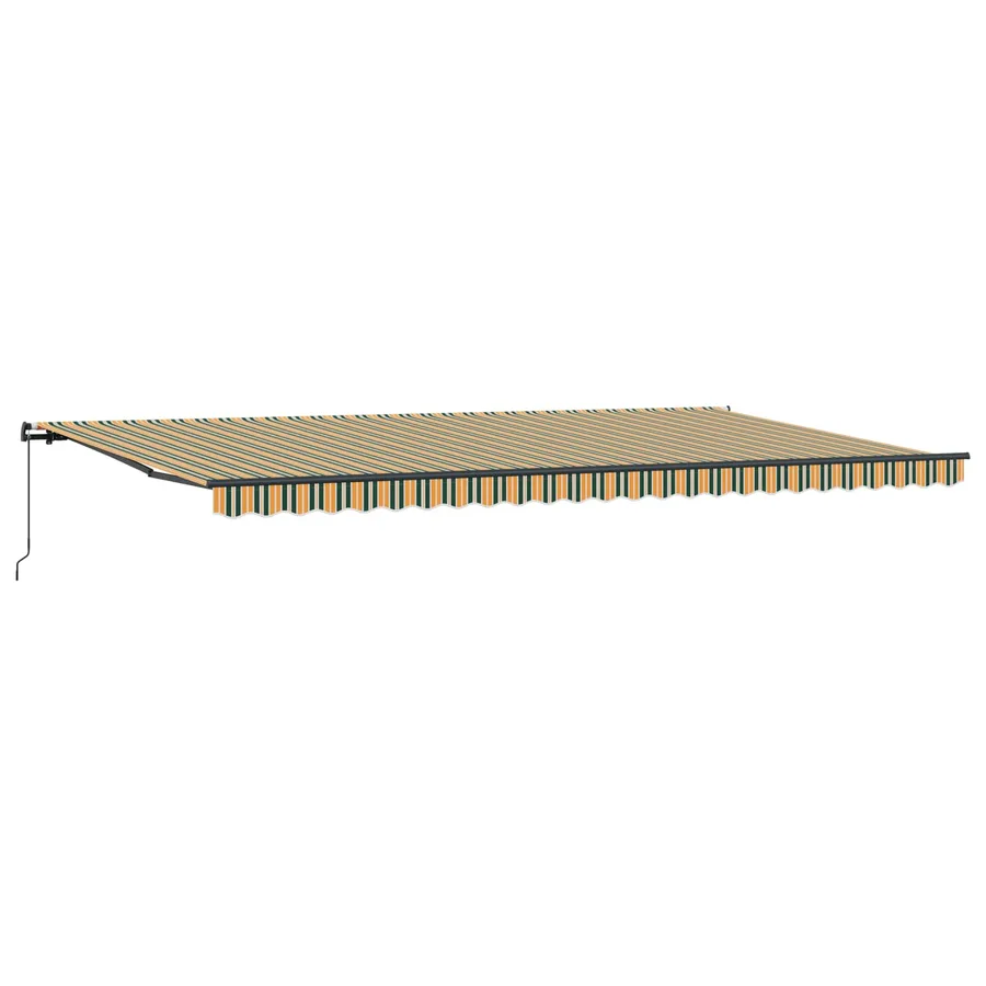Auvent rétractable Vert et jaune 600 × 300 cm - 4