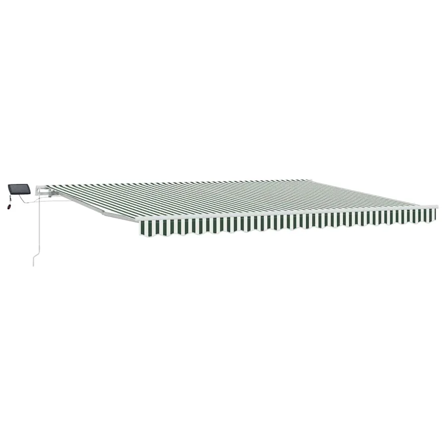 Auvent rétractable Vert et blanc 450 × 350 cm - 2