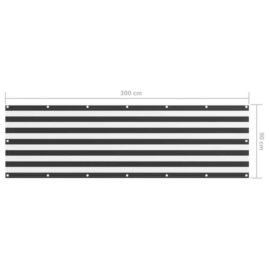 Écran de balcon Anthracite et blanc 90x300 cm Tissu Oxford - 5