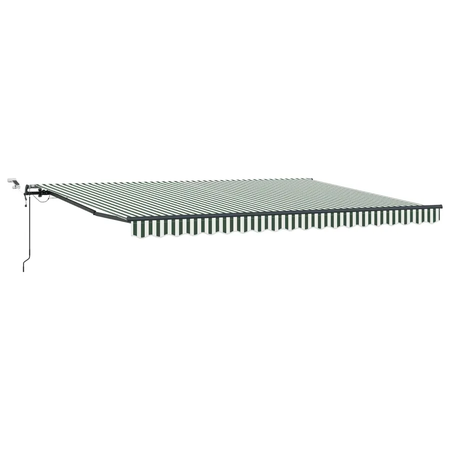 Auvent rétractable Vert et blanc 450 × 350 cm Polyester - 2