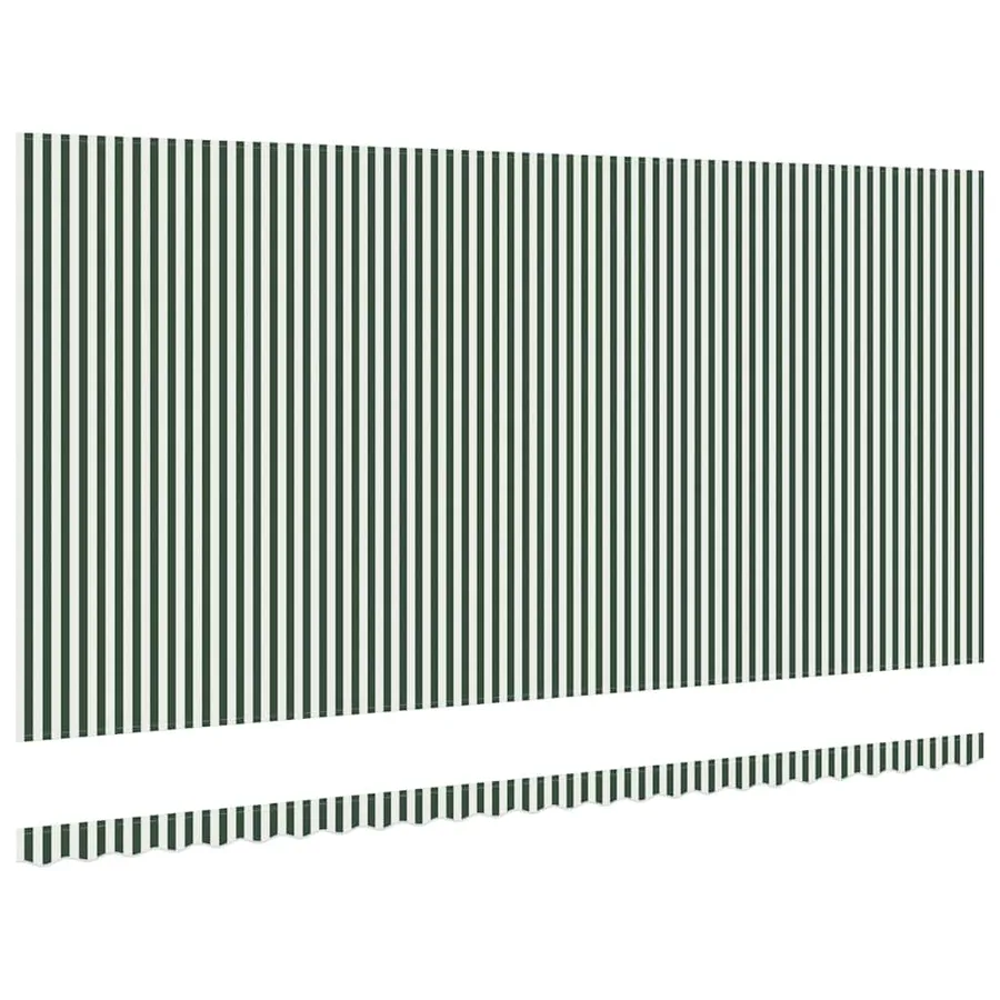 Toile de rechange pour auvent Vert et blanc 6 x 3 m Polyester - 4