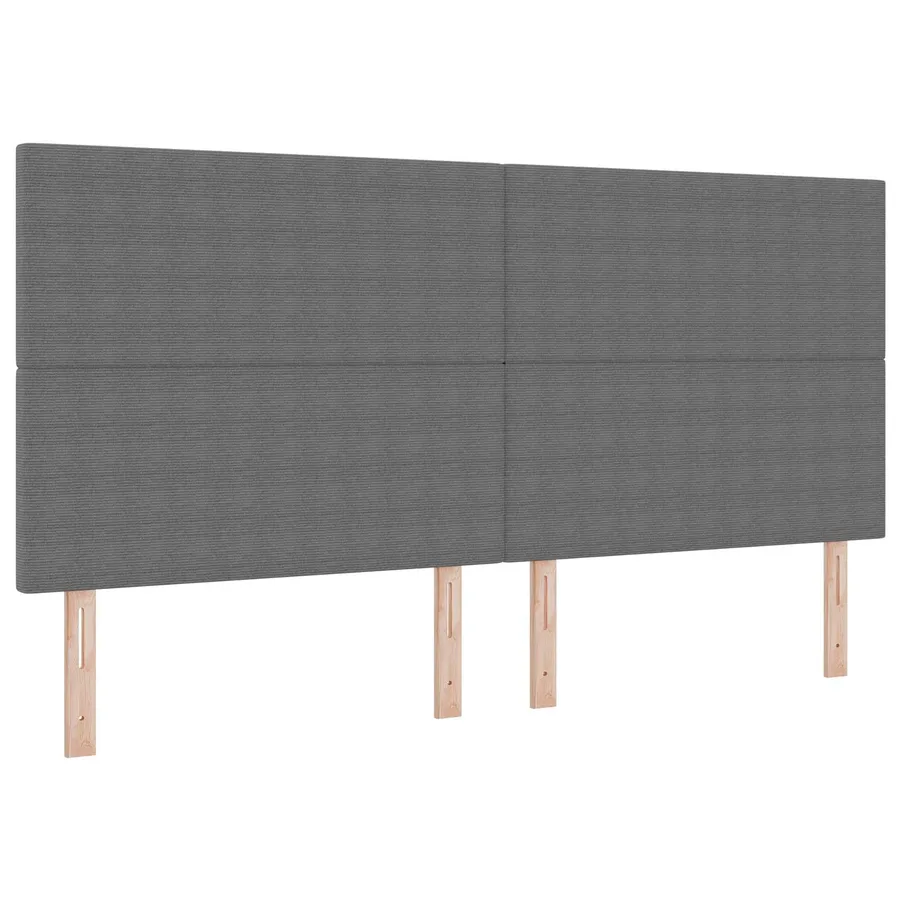 Tête de lit LED Gris clair 200 cm Tissu en velours côtelé - 2