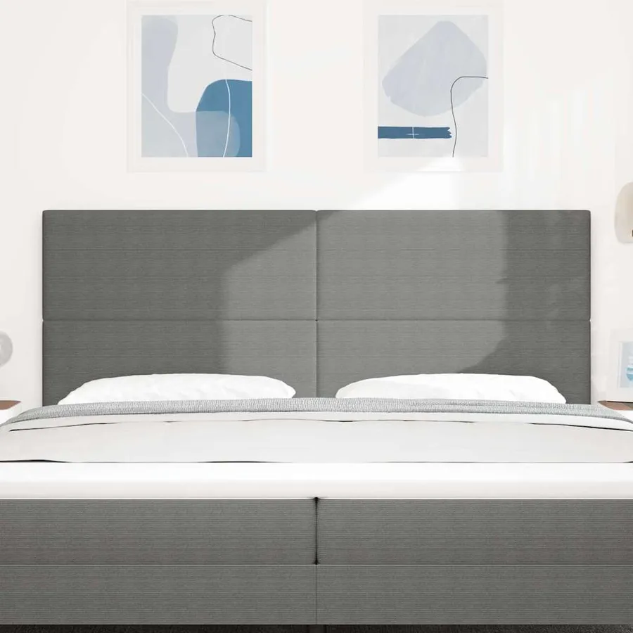 Tête de lit LED Gris clair 200 cm Tissu en velours côtelé - 3