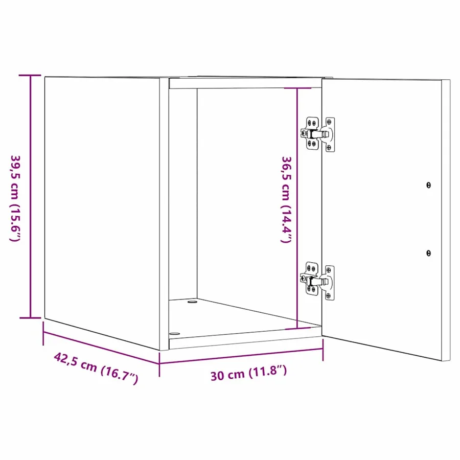 Armoire Murale Montage mural Bois ancien 30 x 42,5 x 39,5 cm - 11