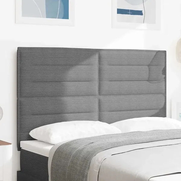 Tête de lit Gris clair 144 cm Tissu en velours côtelé