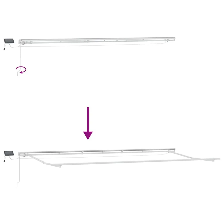 Auvent rétractable Vert et blanc 600 × 300 cm - 12