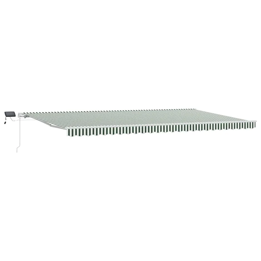 Auvent rétractable Vert et blanc 600 × 300 cm - 2