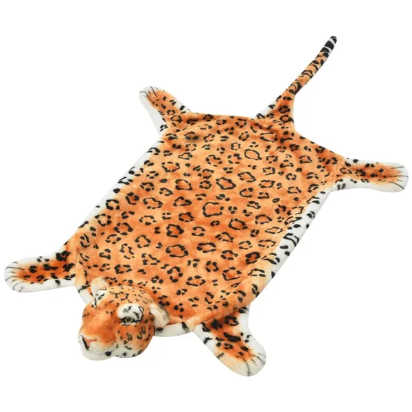 Tapis en peluche en forme de léopard 139 cm Marron