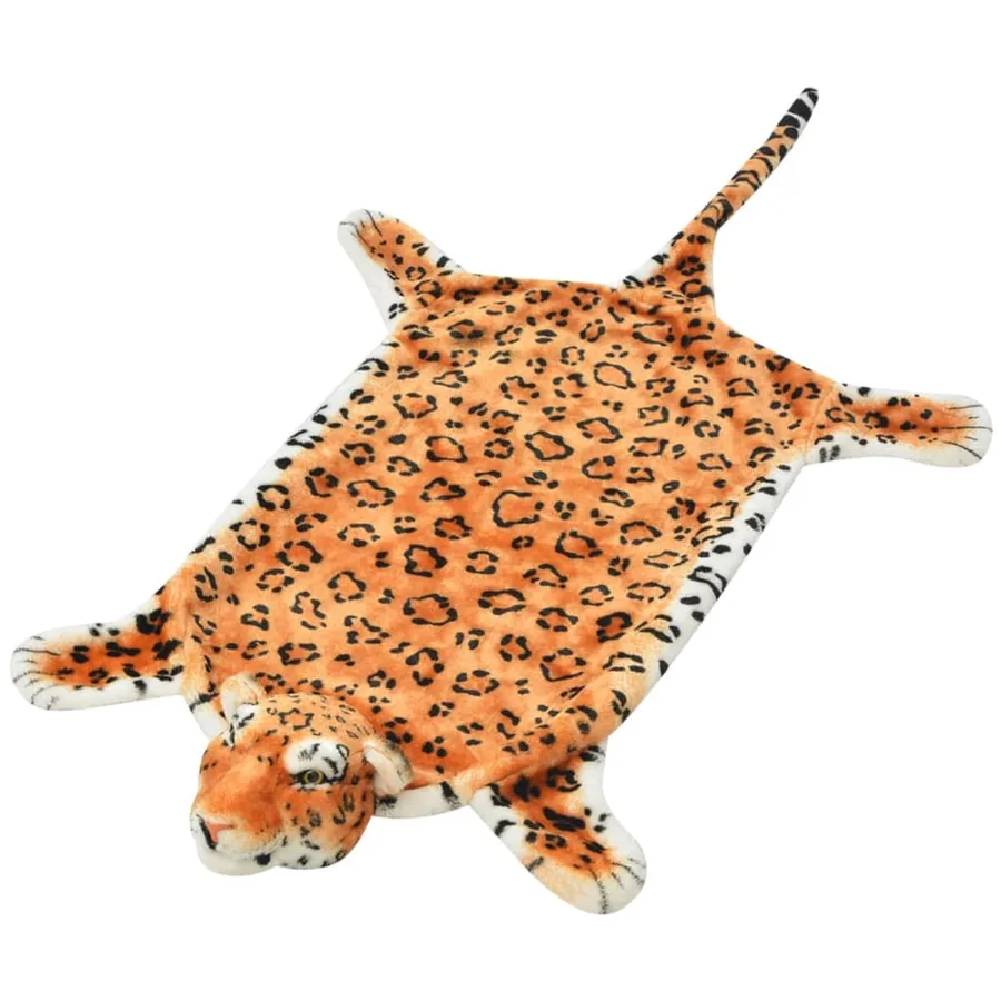 Tapis en peluche en forme de léopard 139 cm Marron