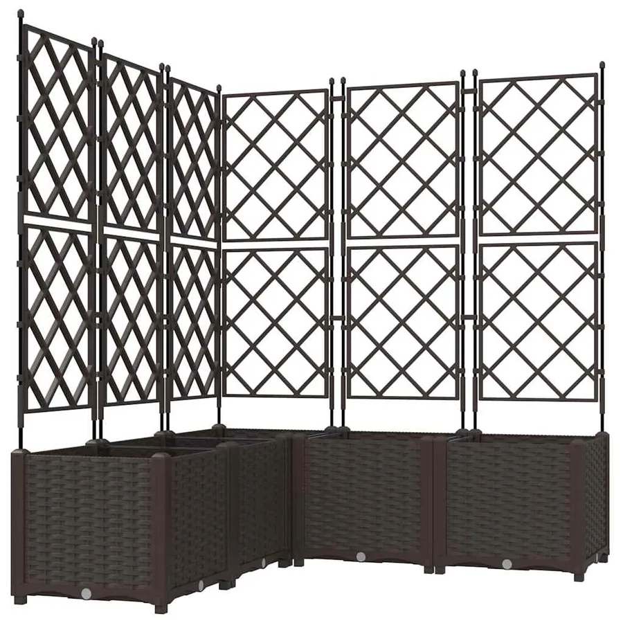 Cache-pot de jardin 5 pc Marron 120 x 120 x 143 cm PP - 2