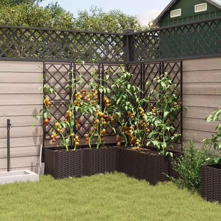Cache-pot de jardin 5 pc Marron 120 x 120 x 143 cm PP - 3
