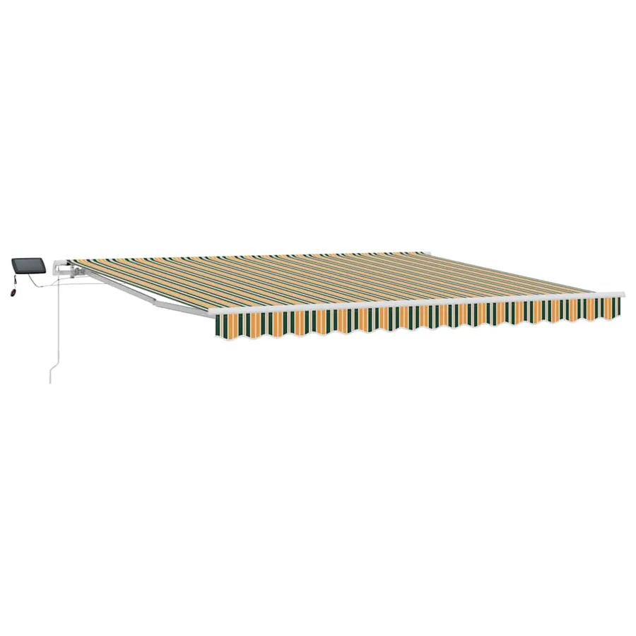 Auvent rétractable Vert et jaune 400 × 300 cm - 2