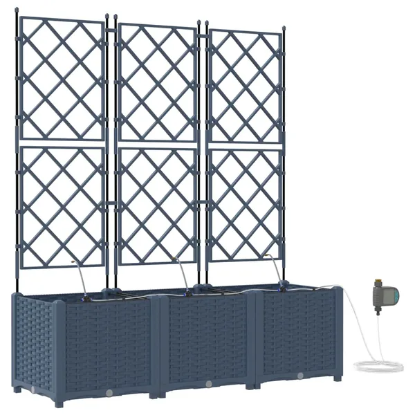 Cache-pot de jardin 3 pc Gris 120 x 40 x 142 cm PP
