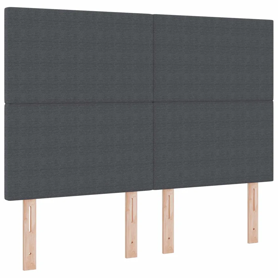 Tête de lit LED Gris foncé 160 cm Tissu en velours côtelé - 2