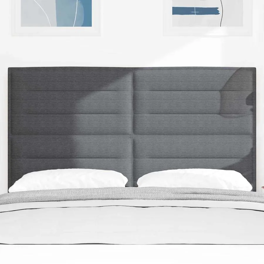 Tête de lit LED Gris foncé 160 cm Tissu en velours côtelé - 3