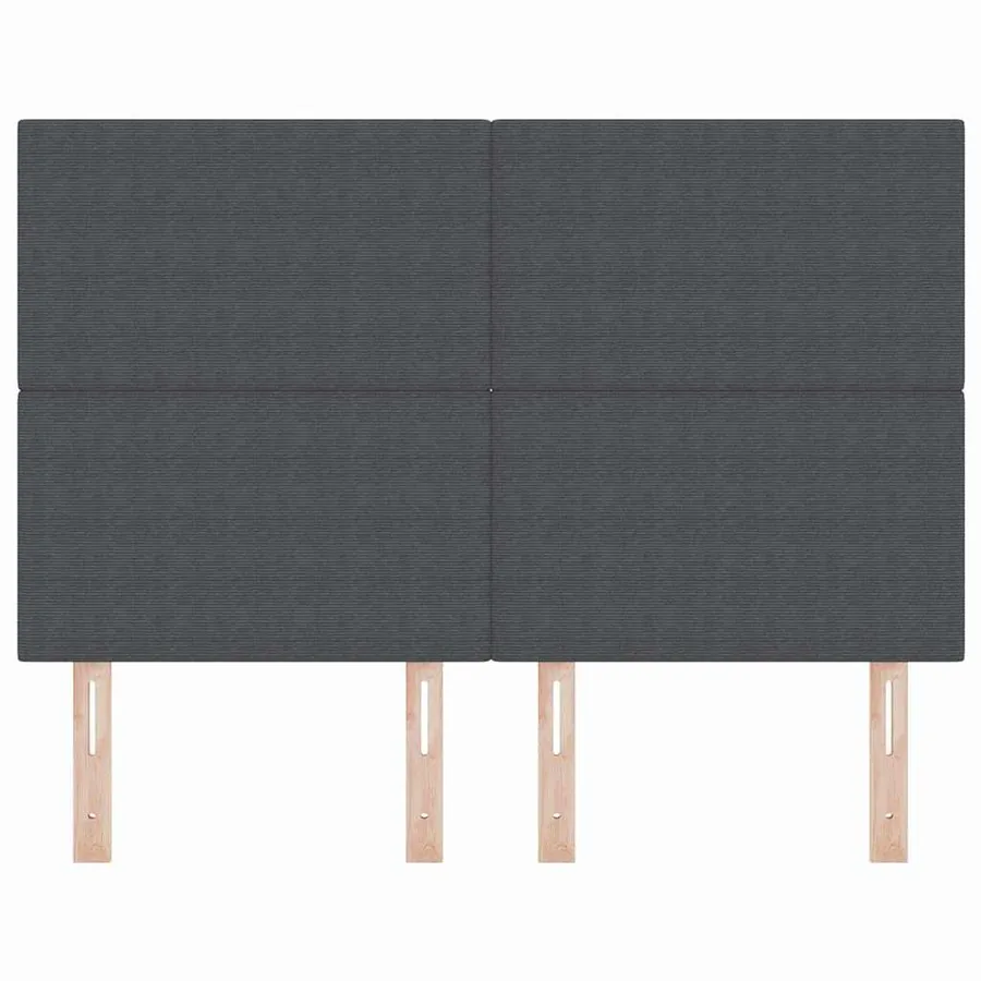 Tête de lit LED Gris foncé 160 cm Tissu en velours côtelé - 5