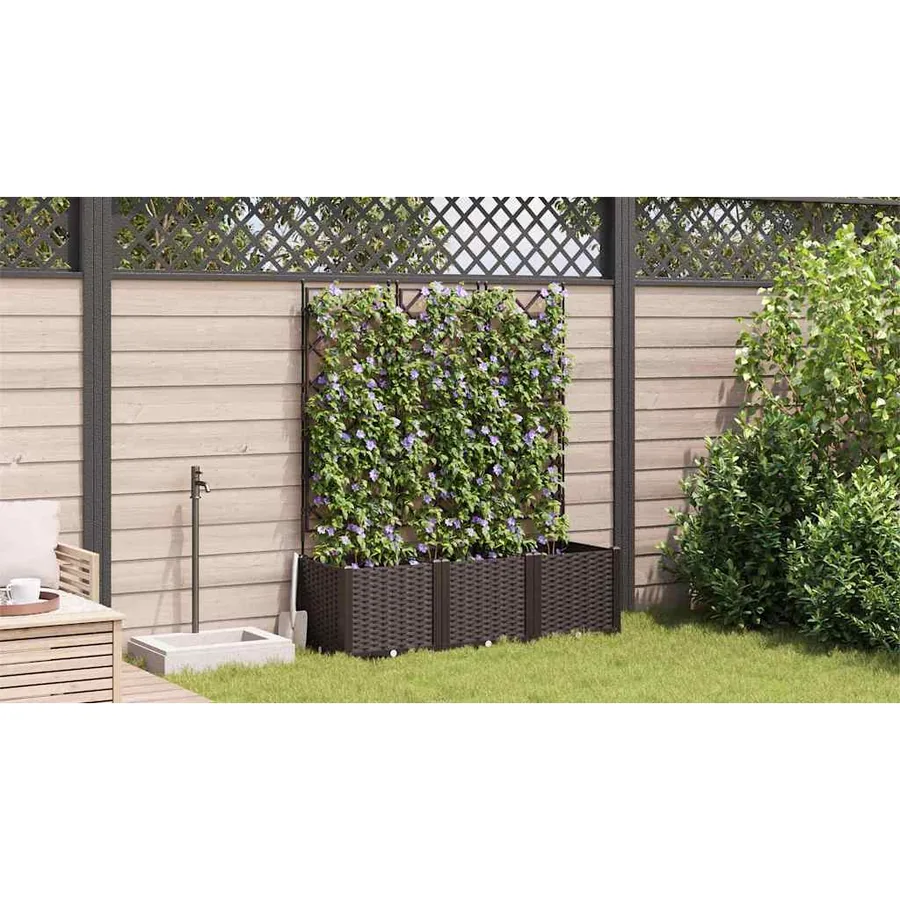 Cache-pot de jardin 3 pc Marron 120 x 40 x 143 cm PP - 4