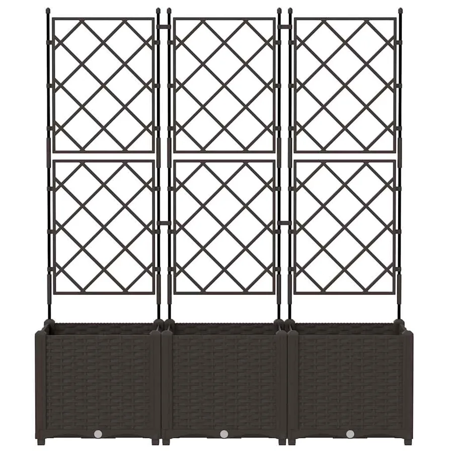 Cache-pot de jardin 3 pc Marron 120 x 40 x 143 cm PP - 5
