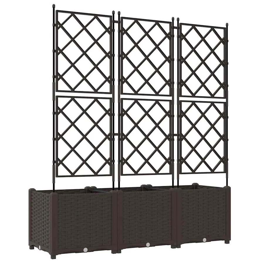 Cache-pot de jardin 3 pc Marron 120 x 40 x 143 cm PP - 7