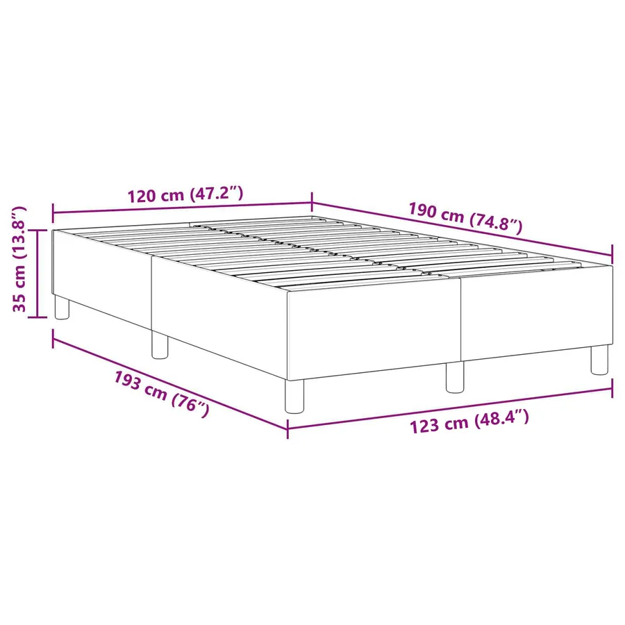 Cadre de lit plateforme Gris foncé 120 x 190 cm - 10