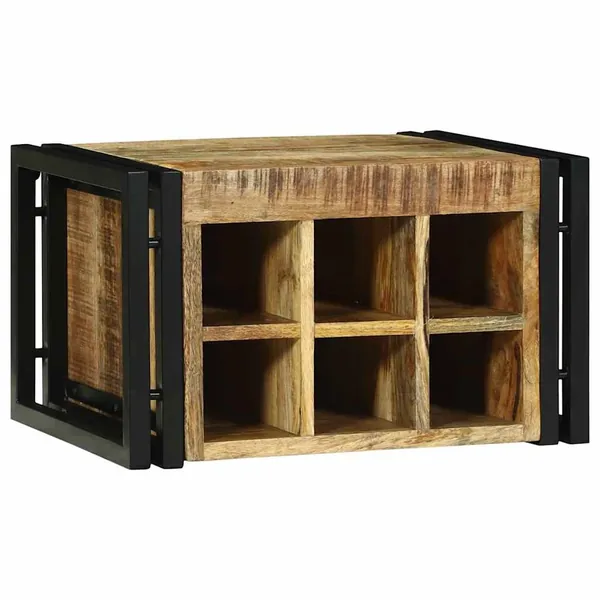 Étagère à vin 2 pcs 46 x 35 x 27,5 cm Bois de mangue massif